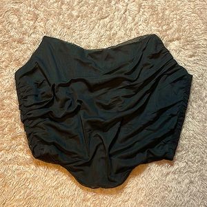 Black Draped Corset Top, One-Zipper in the back, Size M